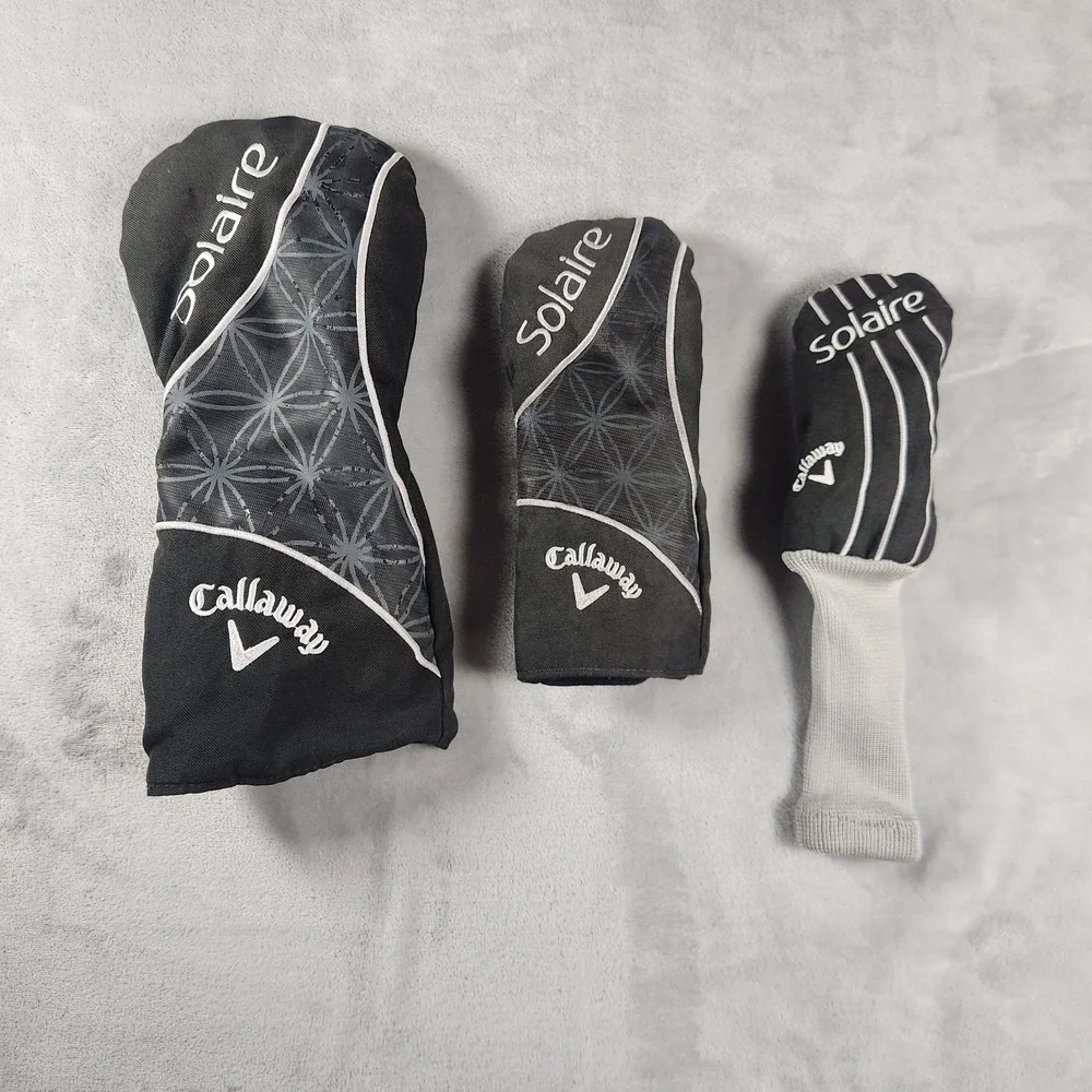 Callaway Solaire Golf Headcover Set Driver Fairway Hybrid Black Silver